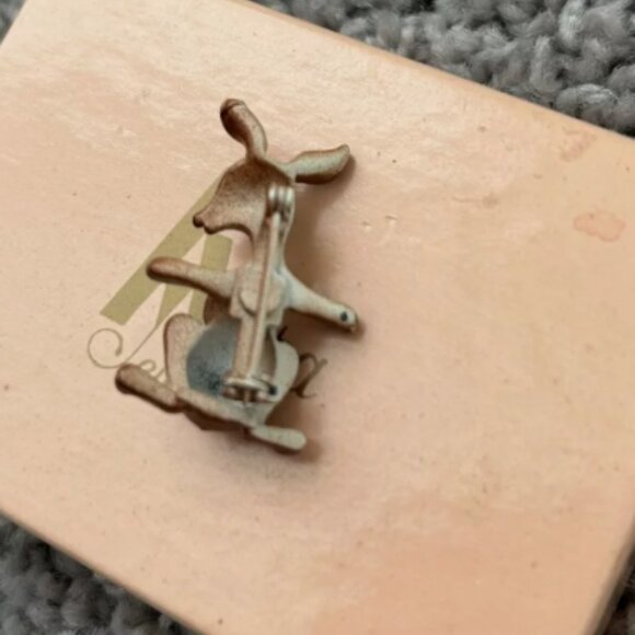 Vintage Pin Brooch Brown Mom & Joey Kangaroo Australia - Picture 2 of 3